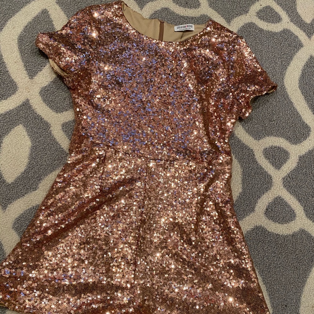 Sequined pink romper